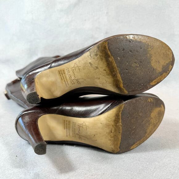 Franco Sarto Artist's Collection Knee High Heeled Boots Womens 8.5M Brown - Picture 7 of 13